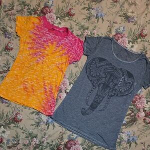 XS Bundle: Tie-Dye Pink & Orange Short Sleeve Tee